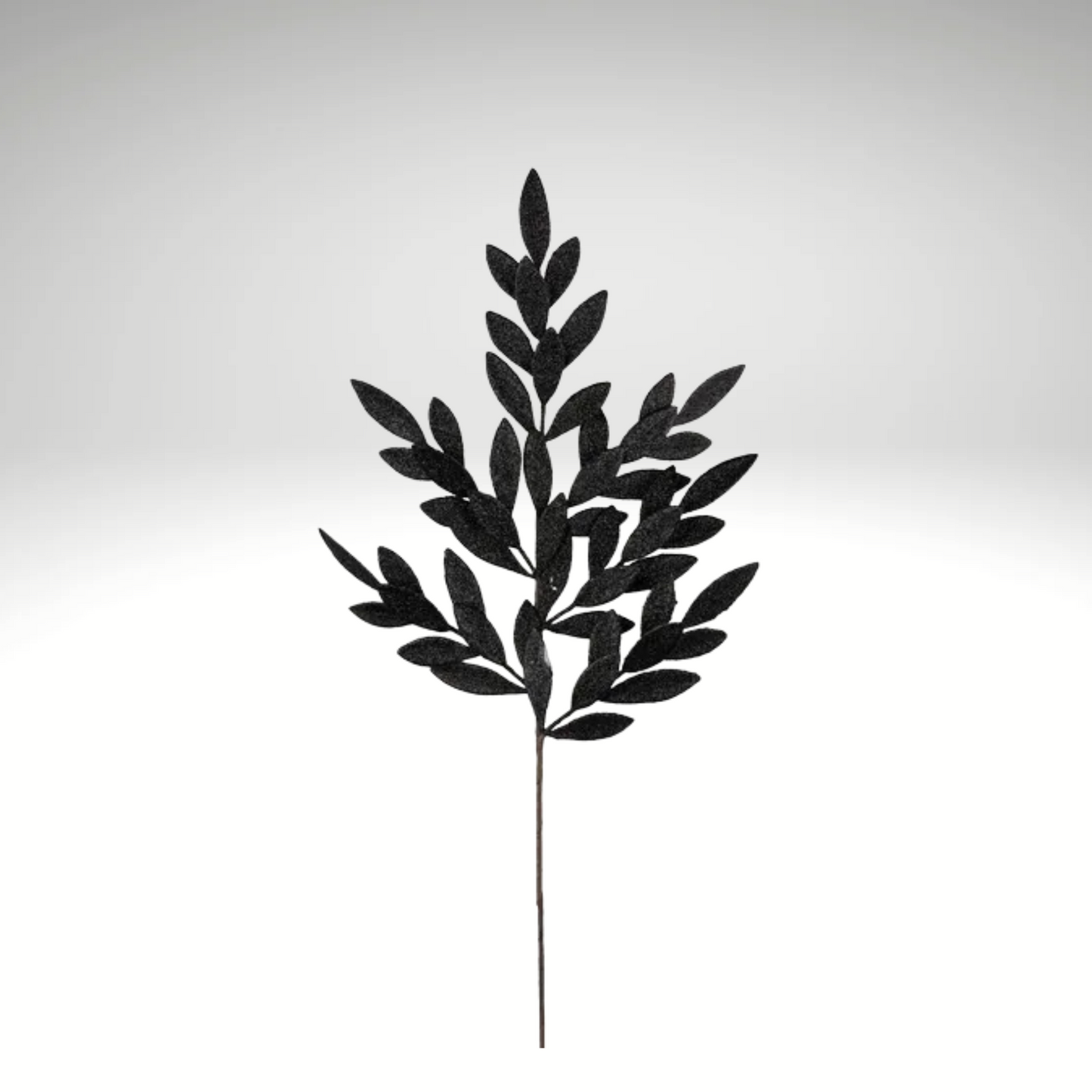 Black Glitter Bay Leaf Spray – 32" Artificial Leaf Stem-XS235302 Craig Bachman