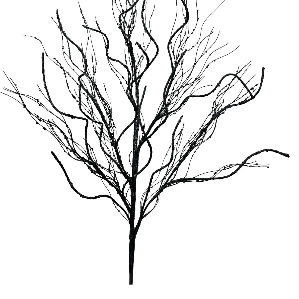 Artificial Black Twig Spray — 30 Inch Halloween Wreath Supply for Gothic Wreaths, Moody Centerpieces, and Dark Floral Designs-57430BK Liberty Floral