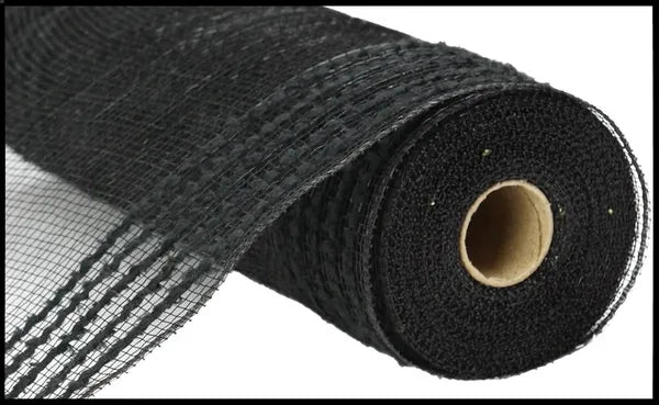 Black Border Stripe Deco Mesh 10.25 Inch x 10 Yards-RY811402 TCT Crafts