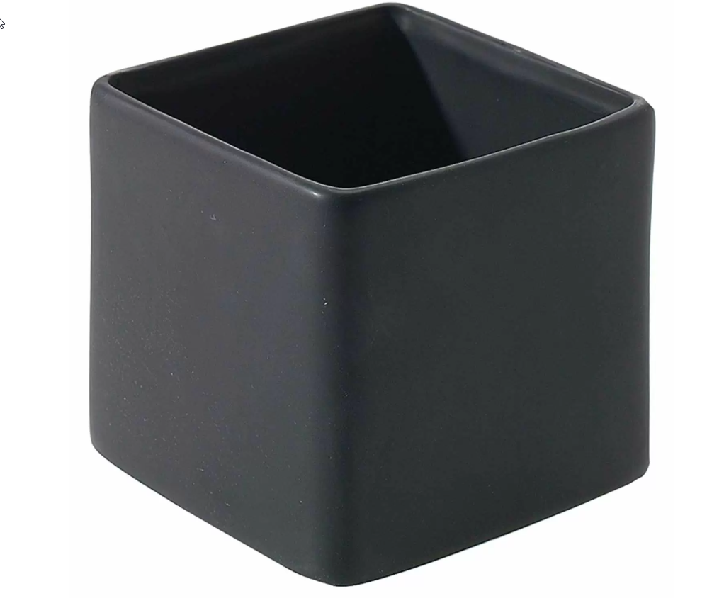 4.75" Square Matte Black Ceramic Vase – Modern Floral Container for Centerpieces & Minimalist Home Decor-92170-56