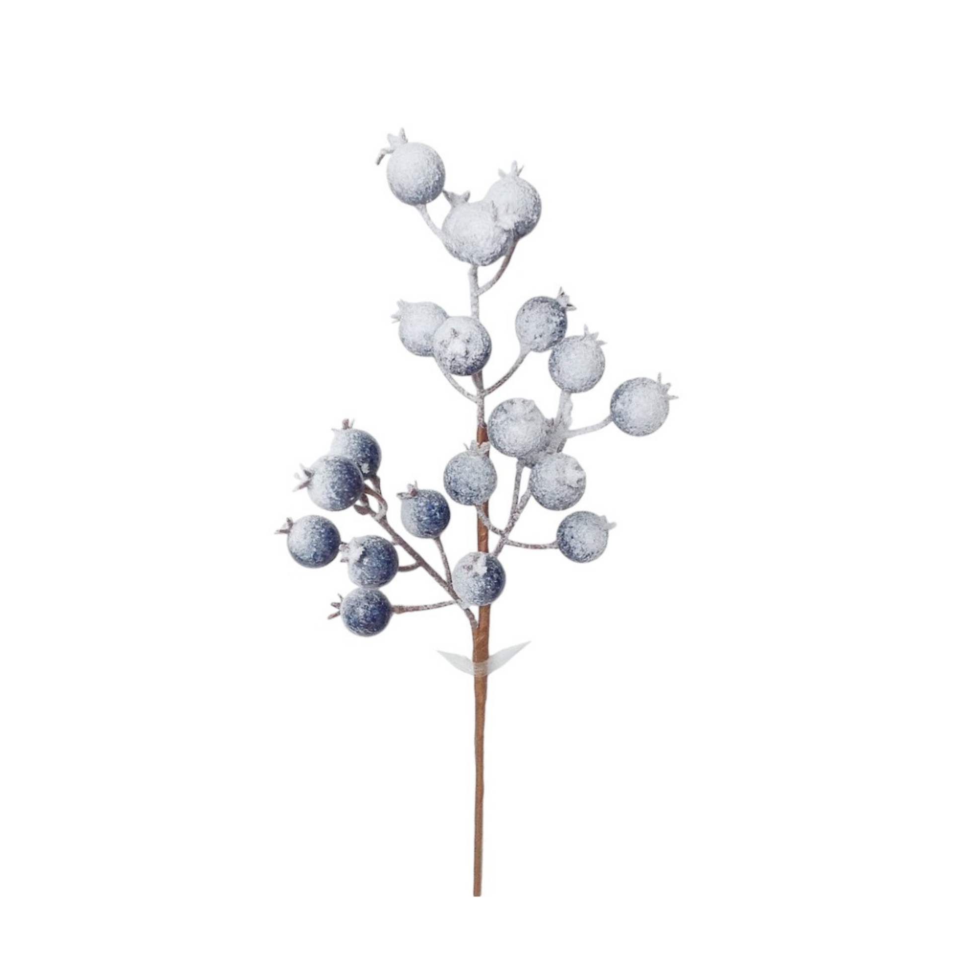 15.5" Blue Snow Crabapple Pick – Frosted Faux Berry Stem-224555 Direct Export