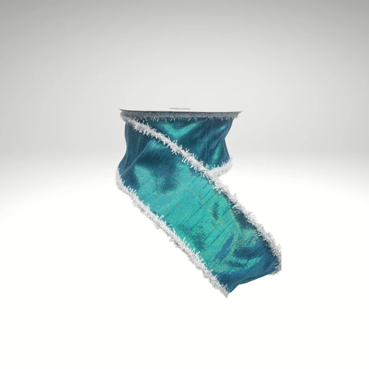 Iridescent Teal White Wired Ribbon 2.5 Inch x 10 Yard Christmas Ribbon-RG08722XC Craig Bachman