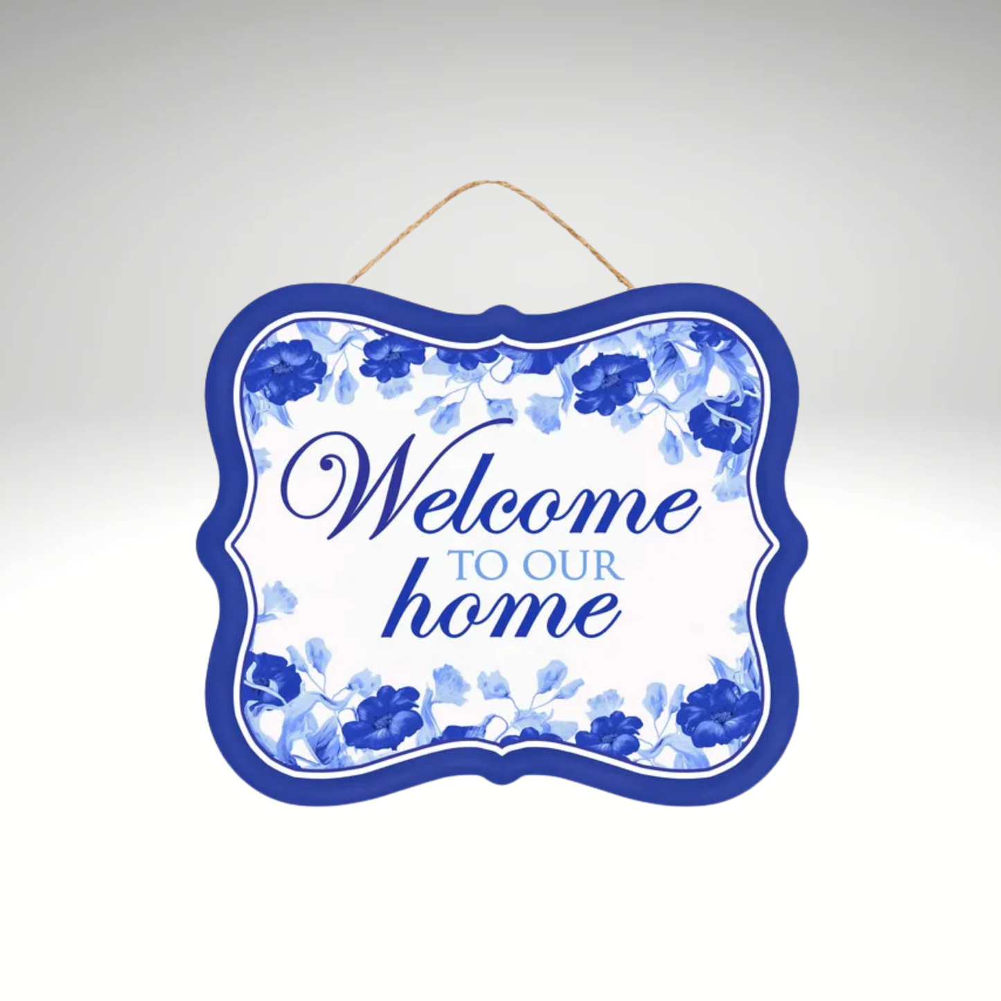 Blue and White Floral Welcome Sign for Front Door-AP736725 Craig Bachman
