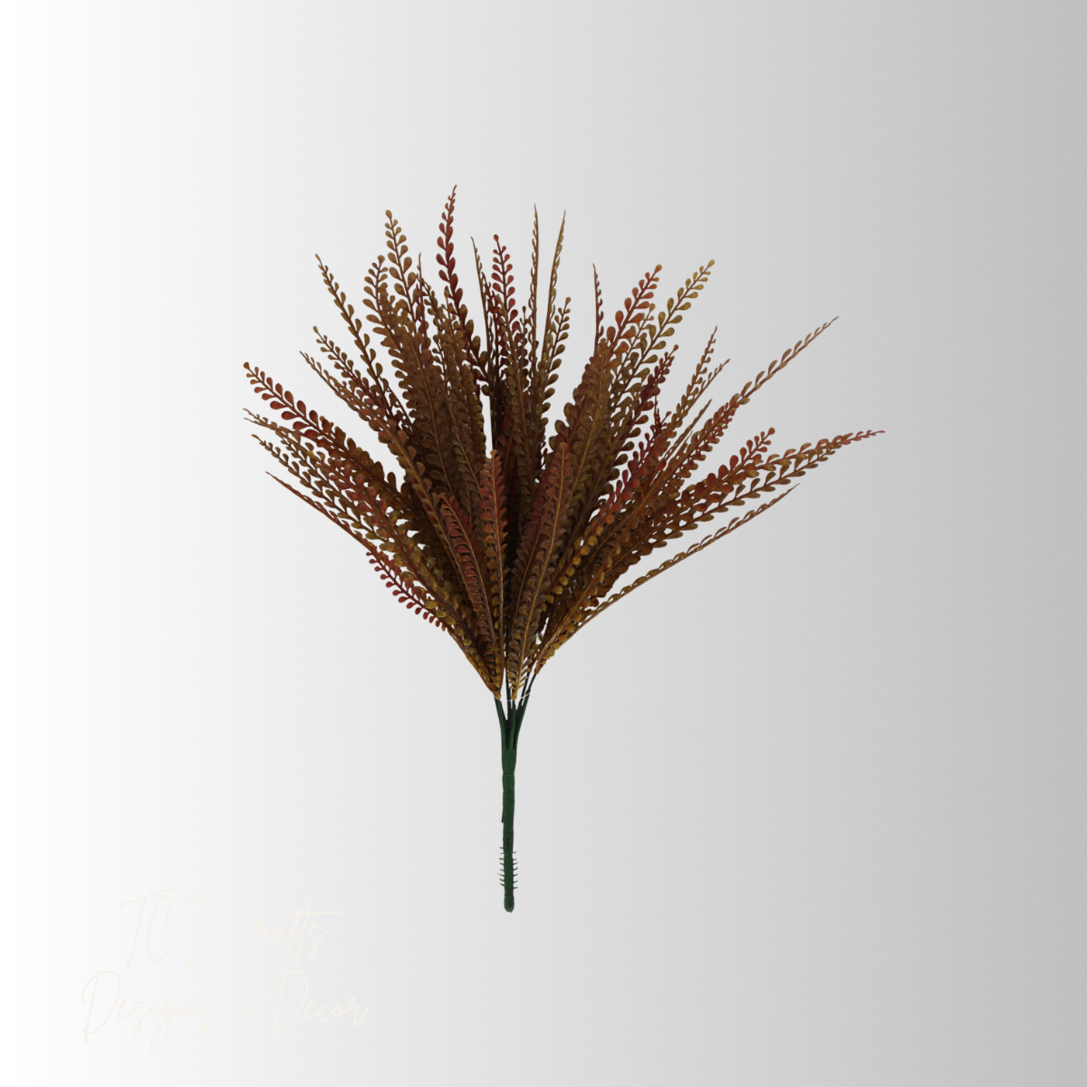 Brown Button Fern Bush | Fall Rust Foliage Filler | 19" Bush-85804-BRN Golden Bell