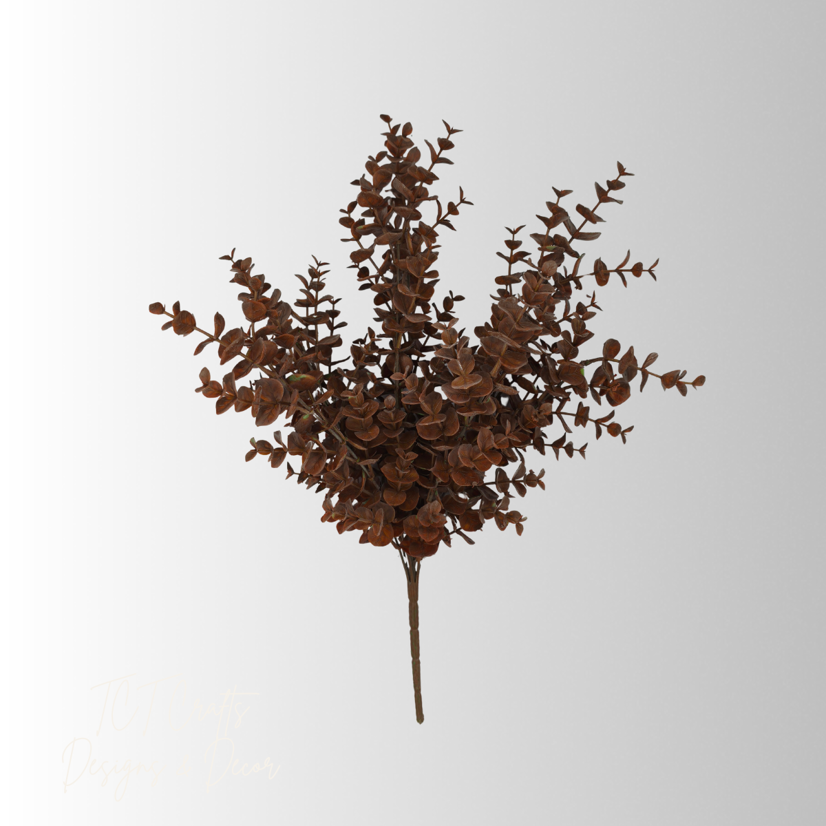 Brown Eucalyptus Bush | Fall Rust Foliage Filler | 20" Bush-85942-BRN Golden Bell