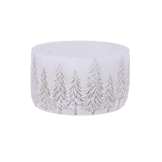 Whitewash Pine Tree Cement Planter 6.5" Winter Floral Container-MX078930 Craig Bachman