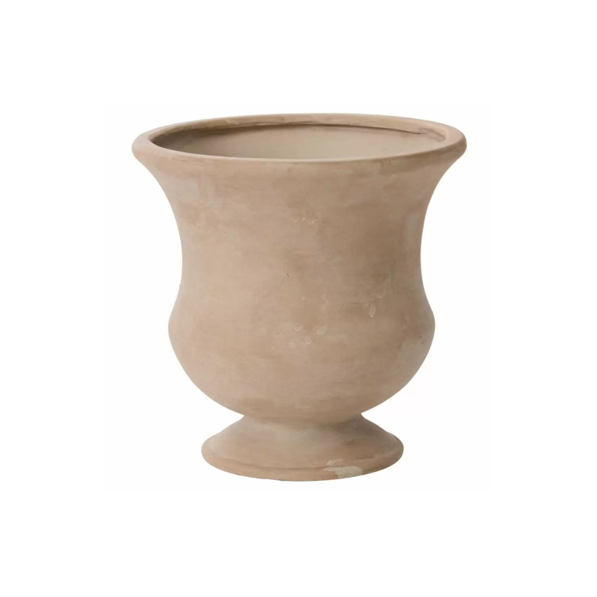 Tan Ceramic Pedestal Urn — 8 Inch Neutral Floral Container-76831-08 Pioneer Imports