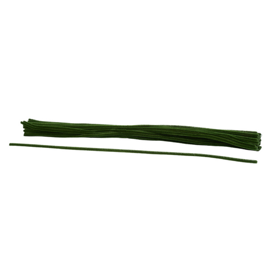 20" Moss Green Chenille Stems – 6MM Pipe Cleaners for Crafts, Wreaths, and DIY Projects (MA200230)