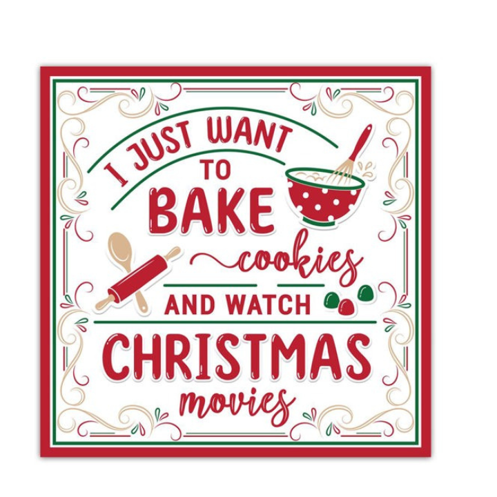 10" Christmas Baking Metal Sign – Bake Cookies & Watch Movies Decor-MD137895 Craig Bachman