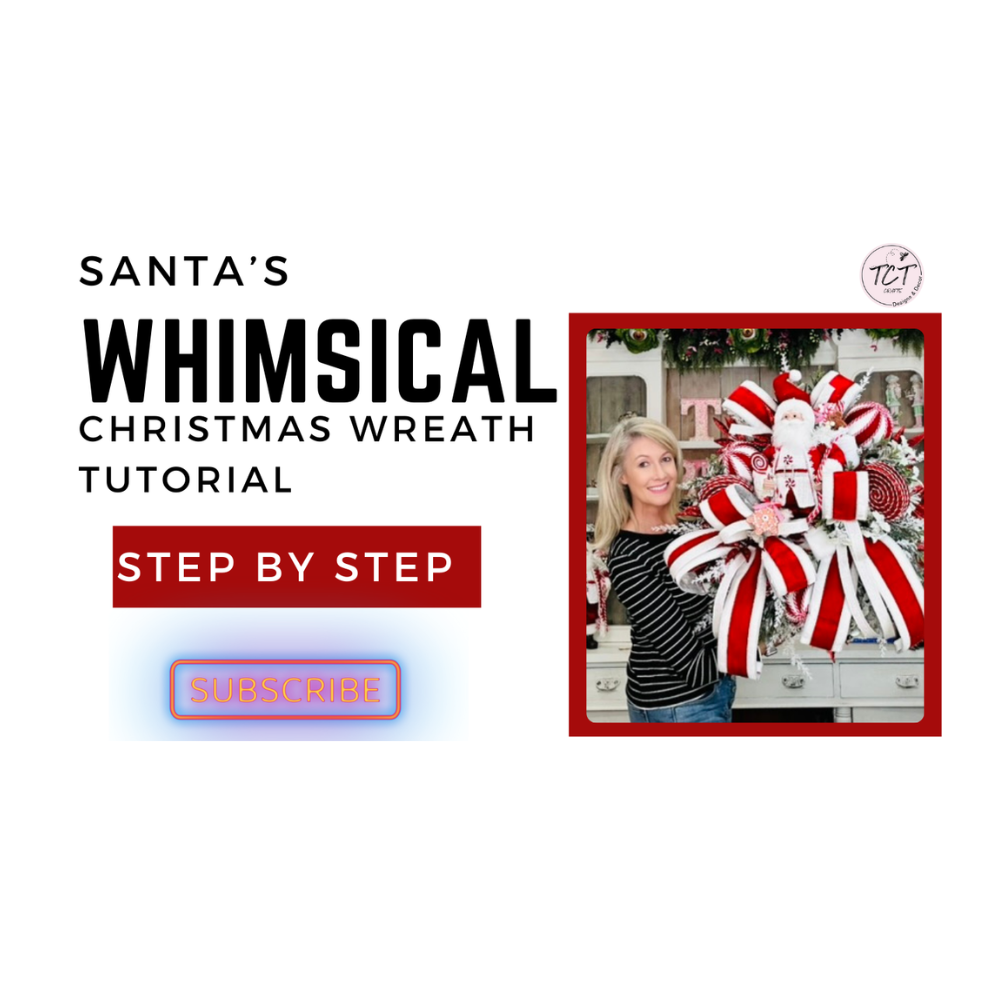 Digital Download: Santa's Whimsical Christmas Wreath Tutorial | PDF + Video Link | DIY Craft Tutorial