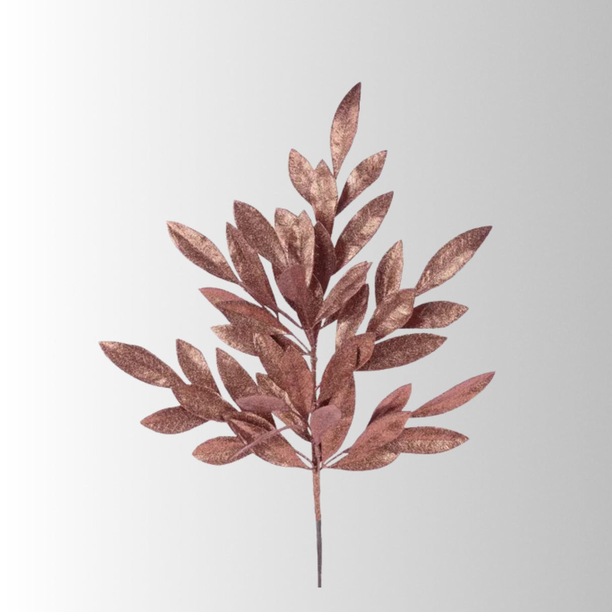 Copper Brown Glitter Bay Leaf Spray 23 Inch Stem-XS237062 Craig Bachman