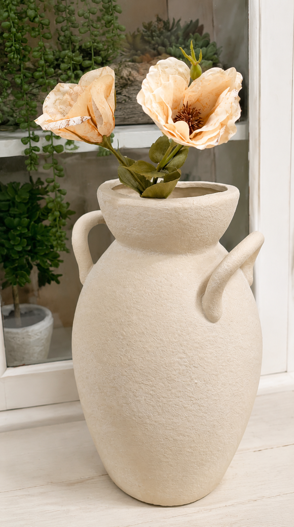 Real Touch Cream Bellflower Stem — 19 Inch Soft Floral Stem for Arrangements and Vase Styling -42536A-CR K & K Interiors