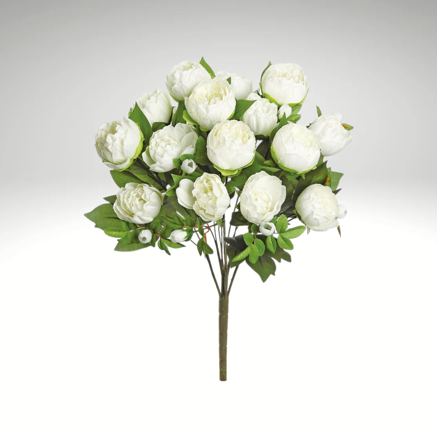 23" Cream/White Artificial Peony Bush – Faux Peonies for Weddings & Home Decor 5300-C Select Artificials