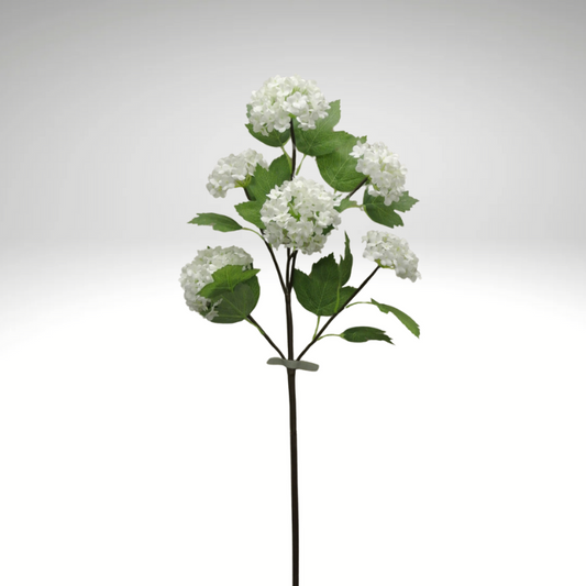 Cream Artificial Snowball Spray – 25" Faux Floral Stem with 6 Blooms for DIY Arrangements or Wedding Décor-56950-CR