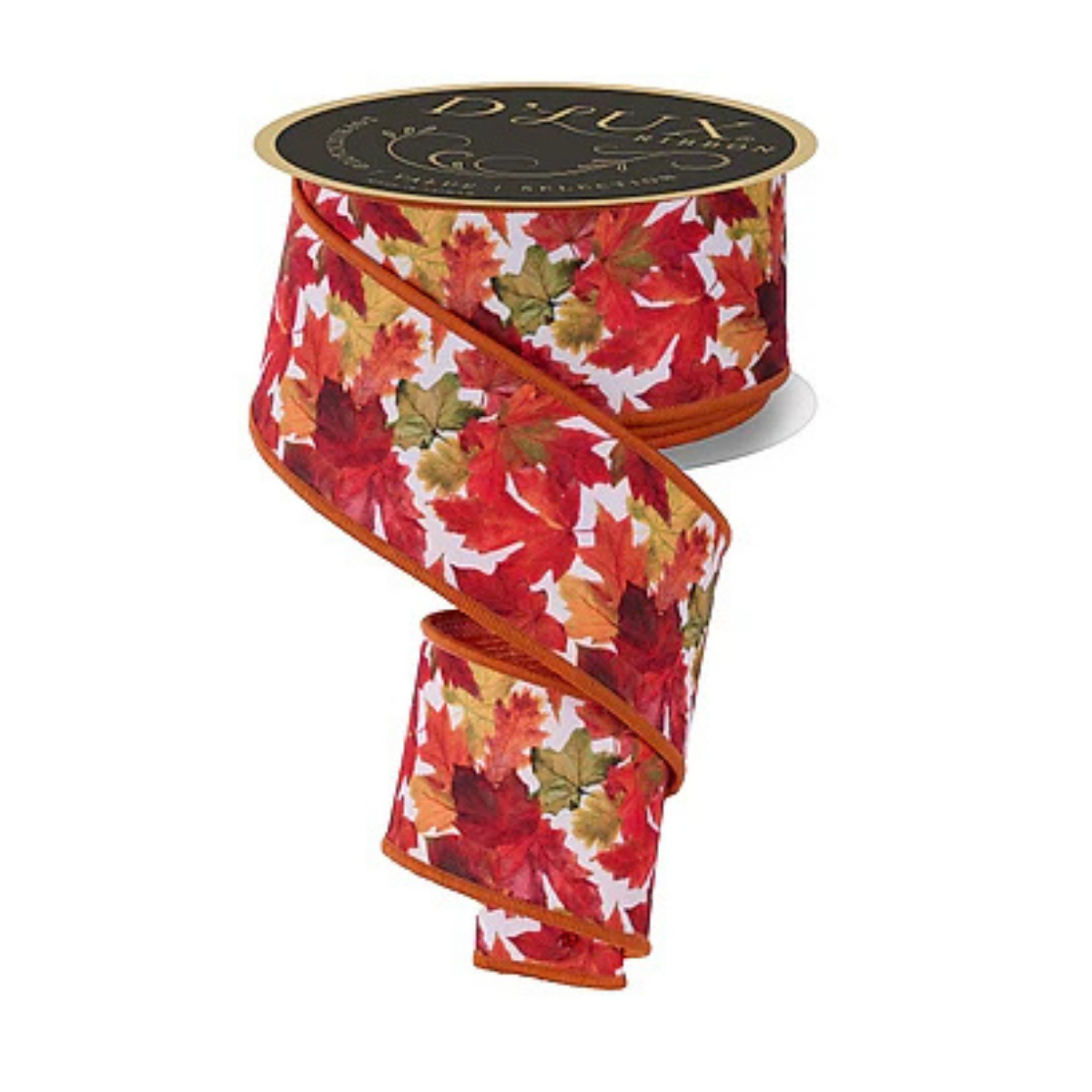 D'Lux Fall Maple Leaf Check Wired Ribbon | 2.5" x 10yd-LX6007C2 Craig Bachman