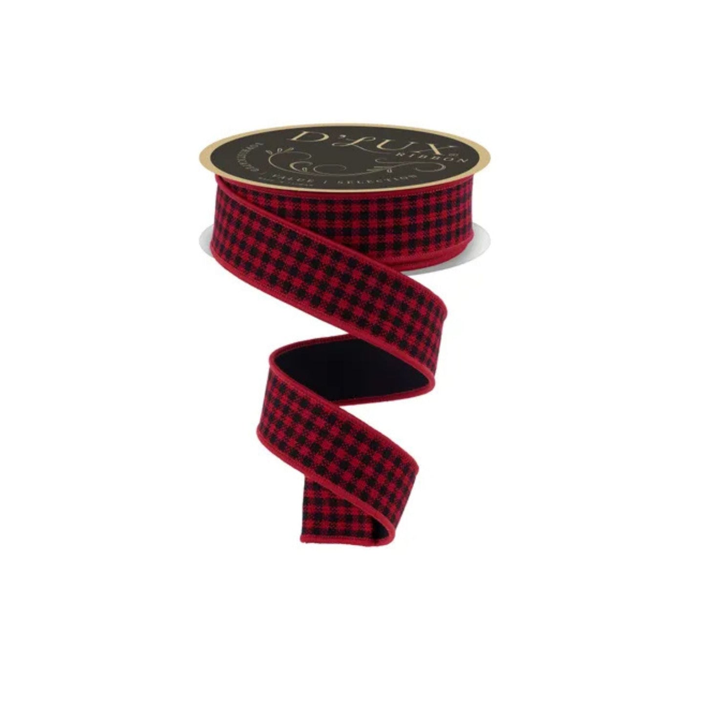 Red Black Mini Check Ribbon 1.5 Inch x 10 Yards-LX6004MA Craig Bachman