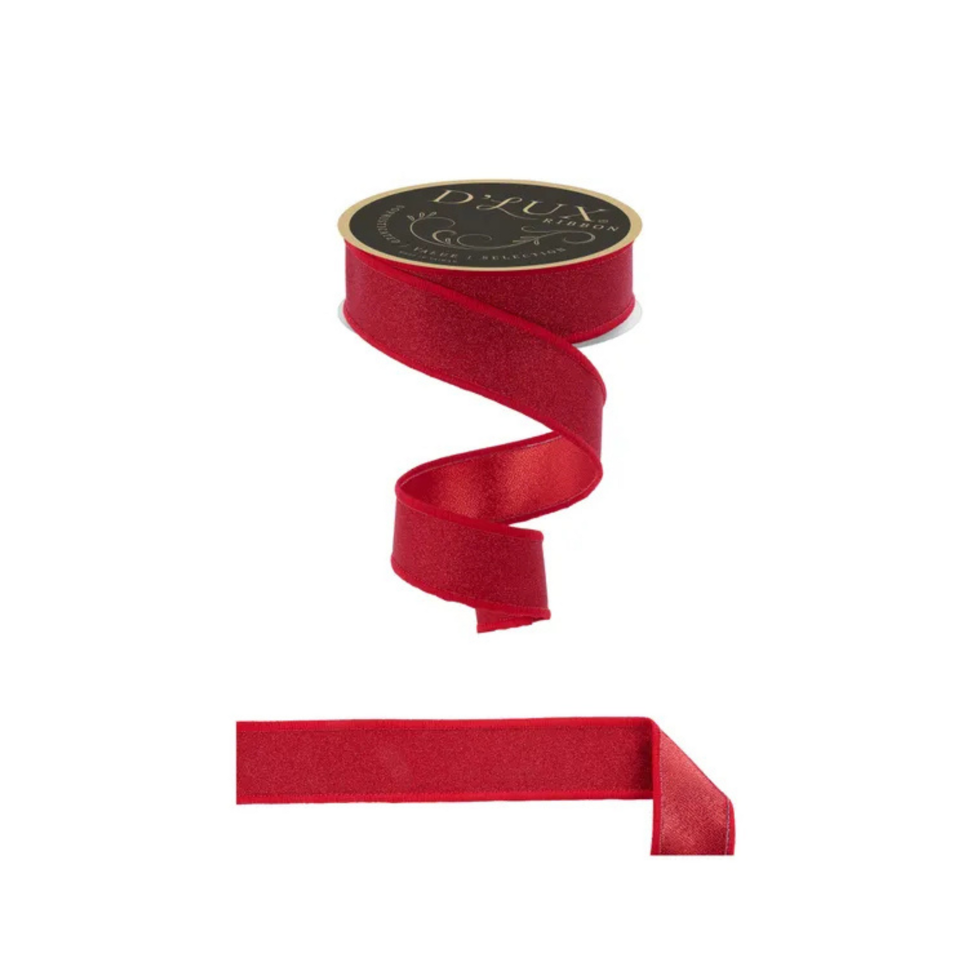 Red Glitter Ribbon 1.5"x10yd – D’Lux Wired Holiday Ribbon-LX301124 Craig Bachman