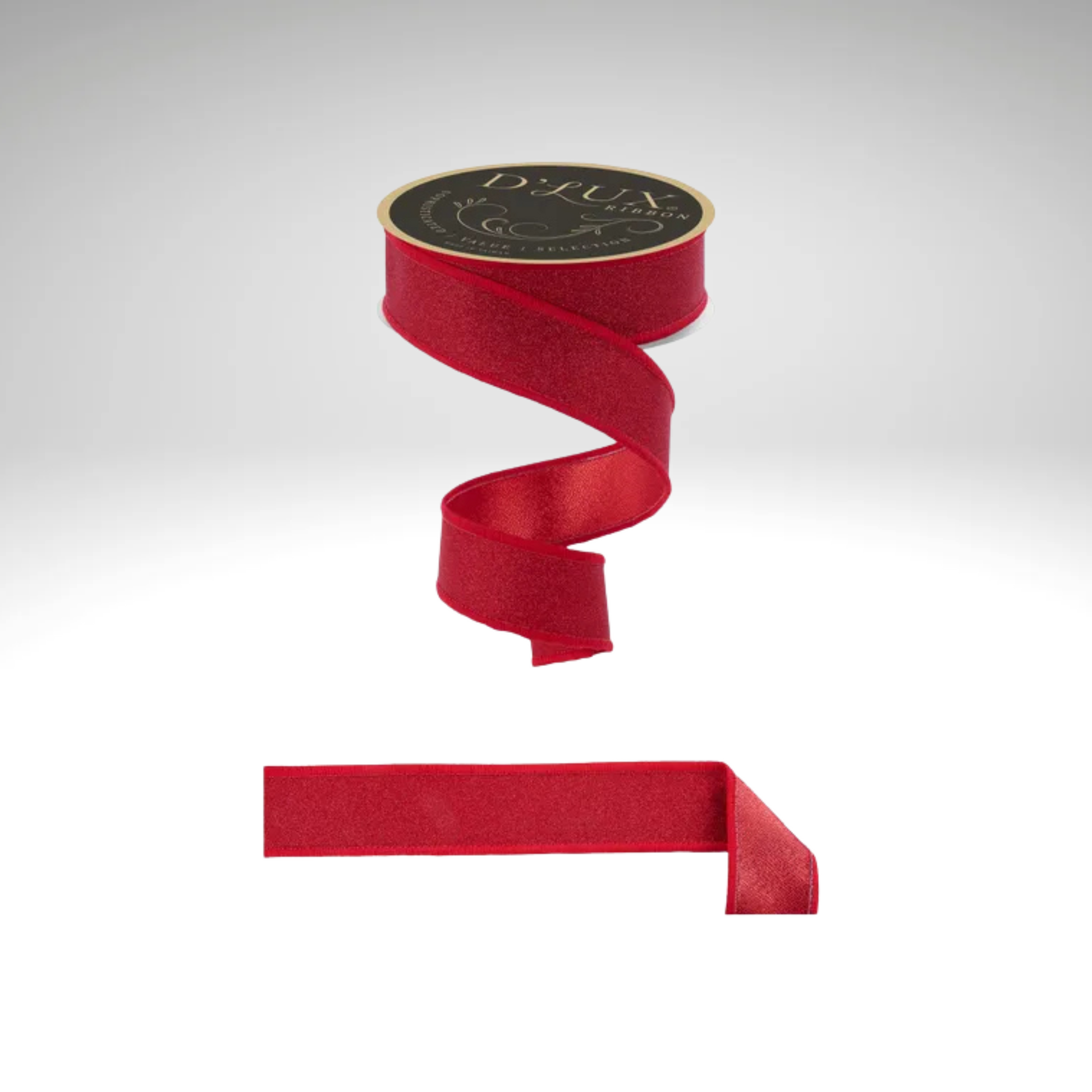 Red Glitter Ribbon 1.5"x10yd – D’Lux Wired Holiday Ribbon-LX301124 Craig Bachman