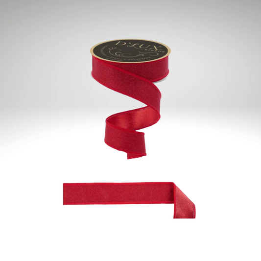 Red Glitter Ribbon 1.5"x10yd – D’Lux Wired Holiday Ribbon-LX301124 Craig Bachman