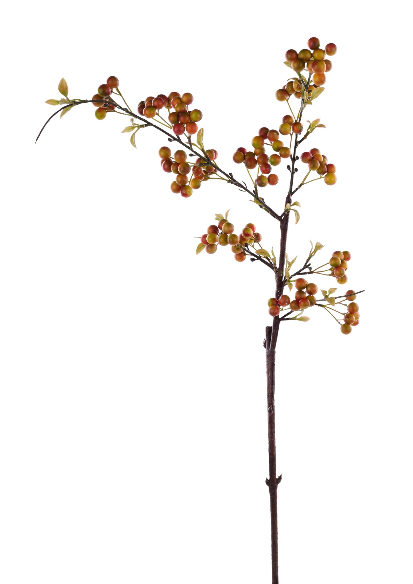 24" Artificial Berry Spray – Fall Floral Pick in Orange, Yellow, and Green (EC434535)