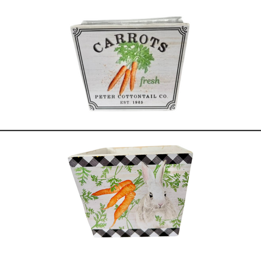 Wooden Easter Carrot Planter with Liner - 5.75"x4.25"H - Choice of 2 Styles - TCT Crafts - KM1145 TCT Crafts
