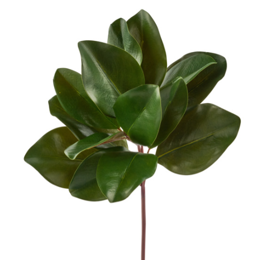 16" Artificial Green Magnolia Leaf Bush - Lifelike Faux Greenery for Wreaths & Decor-FG6494