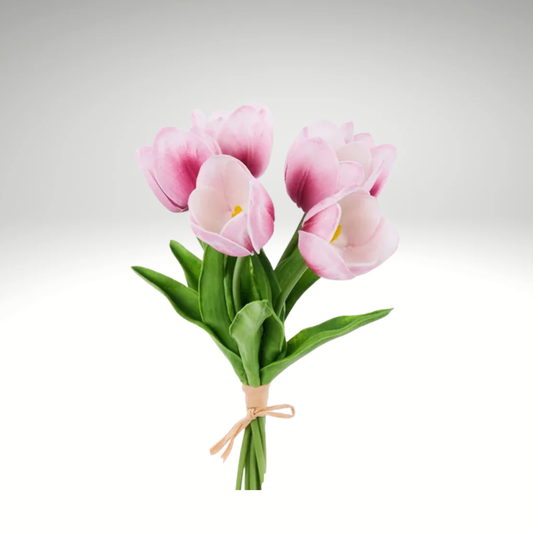 Mauve/White Artificial Tulip Bundle – Real Touch 6-Stem Spring Flowers-FN172434 Craig Bachman