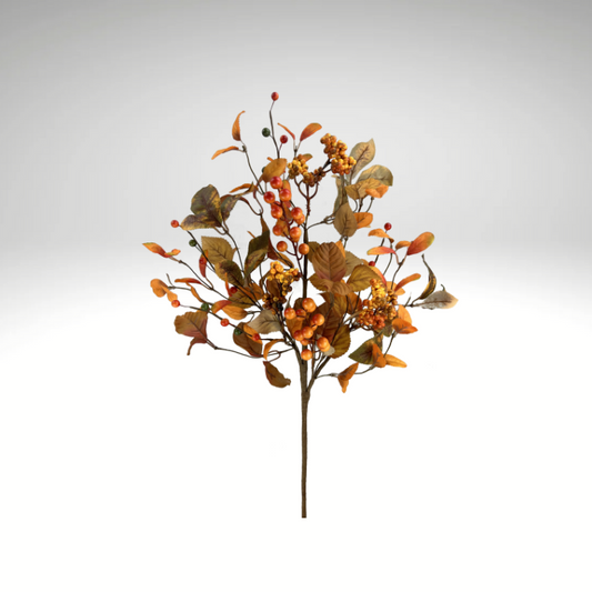 26" Faux Fall Berry Spray with Autumn Leaves – Thanksgiving Floral Spray-57160OR Liberty Floral