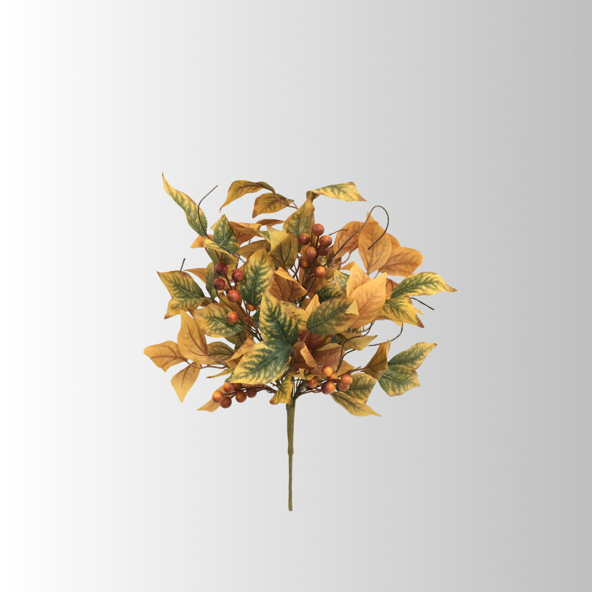Artificial Fall Birch Leaf and Berry Spray — 21 Inch Fall Wreath Supply and Autumn Leaf Bush-65387 Golden Bell