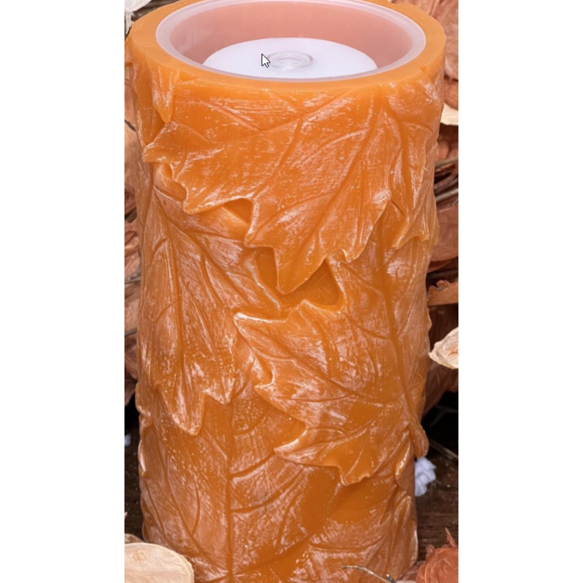 4x8 Orange Fall Maple Fountain Candle – LED Bubbling Candle with Remote-LC3279 Fantastic Craft
