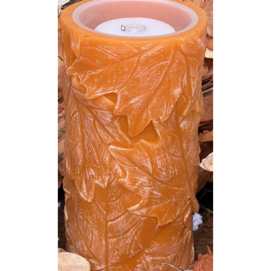 4x8 Orange Fall Maple Fountain Candle – LED Bubbling Candle with Remote-LC3279 Fantastic Craft