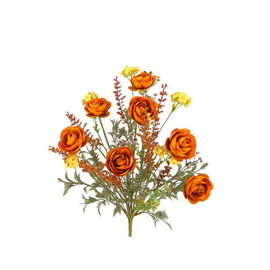 21" Fall Ranunculus Filler Bush – Artificial Autumn Flower Spray for Seasonal Wreaths & Decor-56880OR Liberty Floral