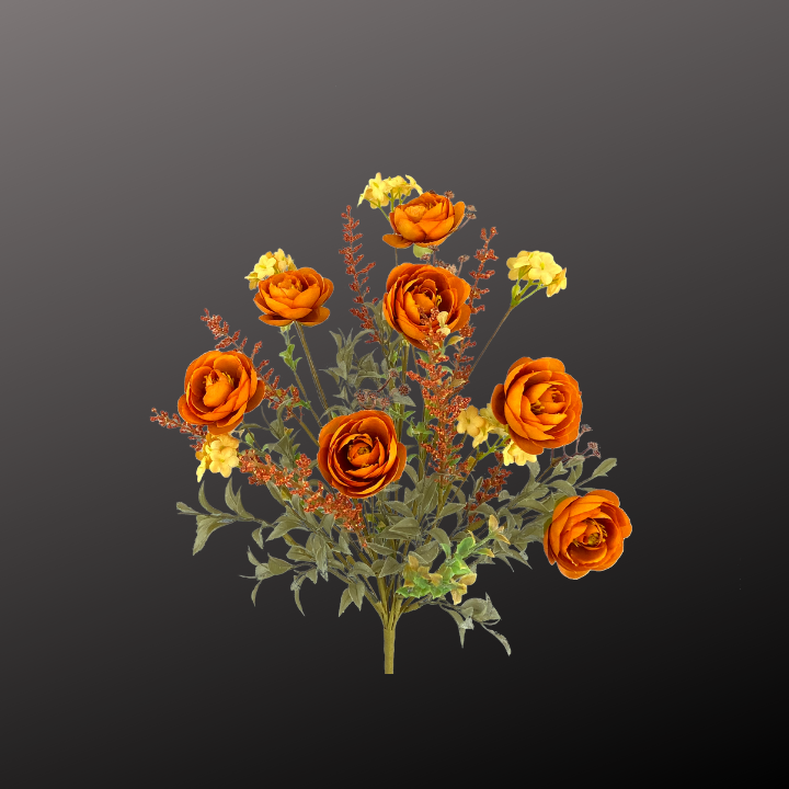 21" Fall Ranunculus Filler Bush – Artificial Autumn Flower Spray for Seasonal Wreaths & Decor-56880OR Liberty Floral
