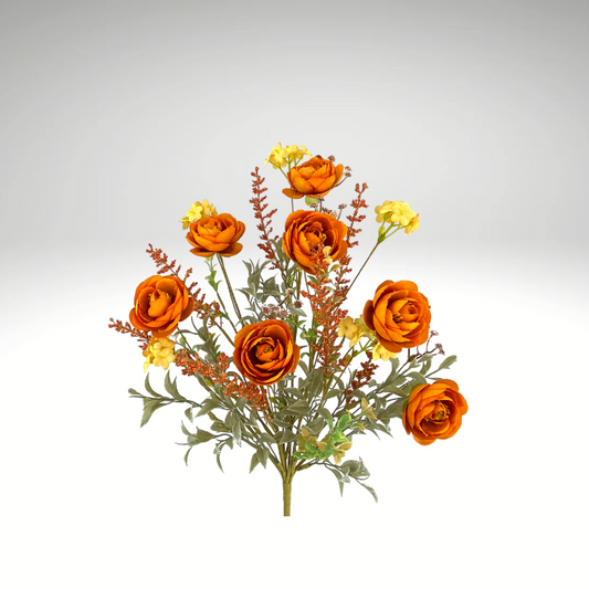 21" Fall Ranunculus Filler Bush – Artificial Autumn Flower Spray for Seasonal Wreaths & Decor-56880OR Liberty Floral