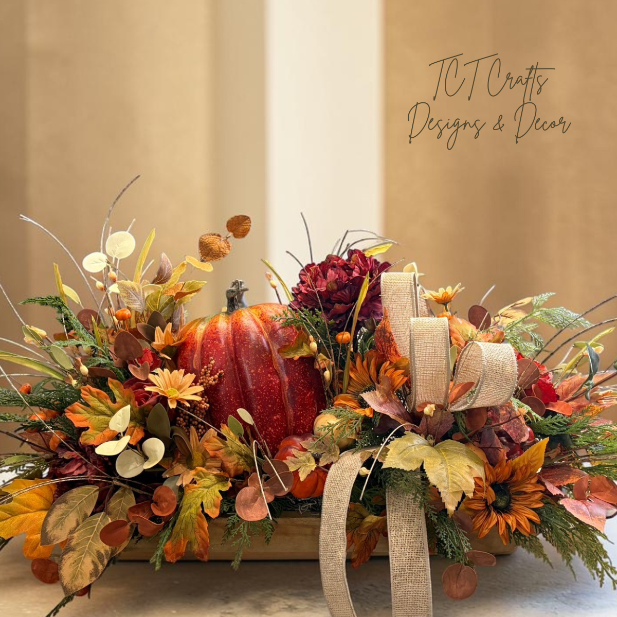 Fall Pumpkin Centerpiece 34 Inch Table Arrangement TCTCrafts