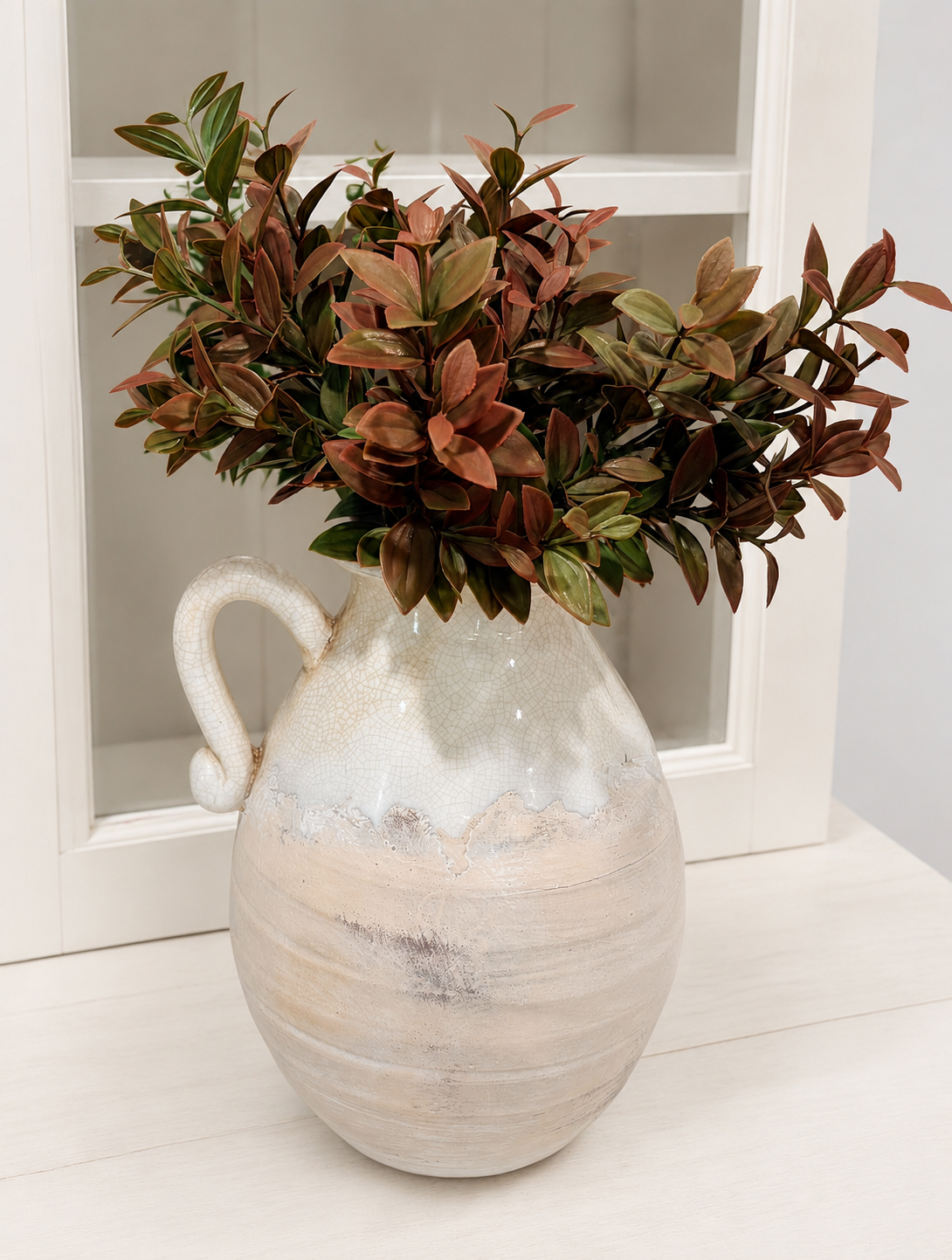 Fall Ruscus Bush | Burgundy Green Foliage Filler | 14" x 5 Stems-40489 Golden Bell
