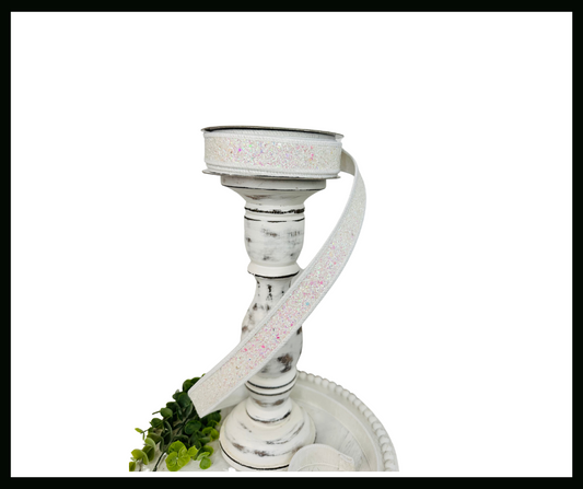 RK323-44 1 Inch Farrisilk Iridescent Pixie Dust Wired Ribbon - Captivating for Crafts, Home Decor, and Wreath Making Farrisilk