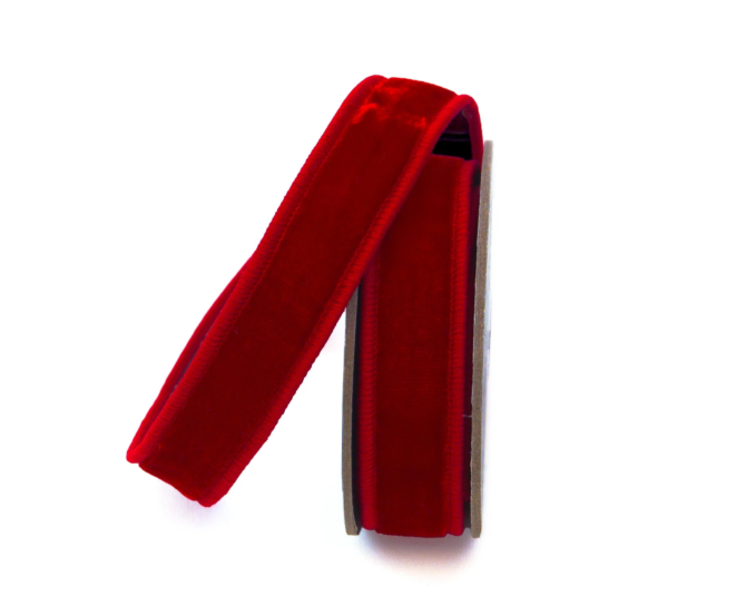 Luxurious Farrisilk 1" x 10 yd Red Velvet Wired Ribbon | Premium Holiday Craft Supply-RG008-02 Farrisilk