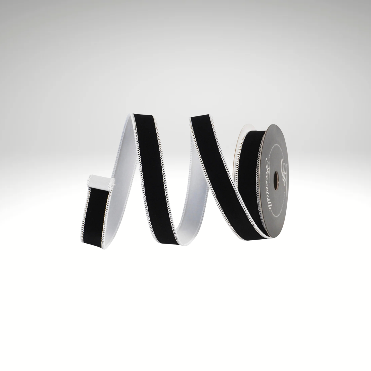 Farrisilk Black White Wired Ribbon 1” x 10yd | Designer Ribbon-HR012-92 Farrisilk