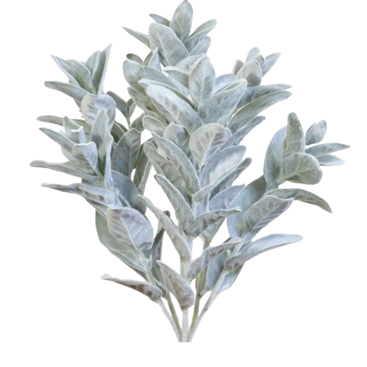 23" Artificial Lamb's Ear Bush – Faux Greenery Stems for Wreaths, Centerpieces & Farmhouse Decor