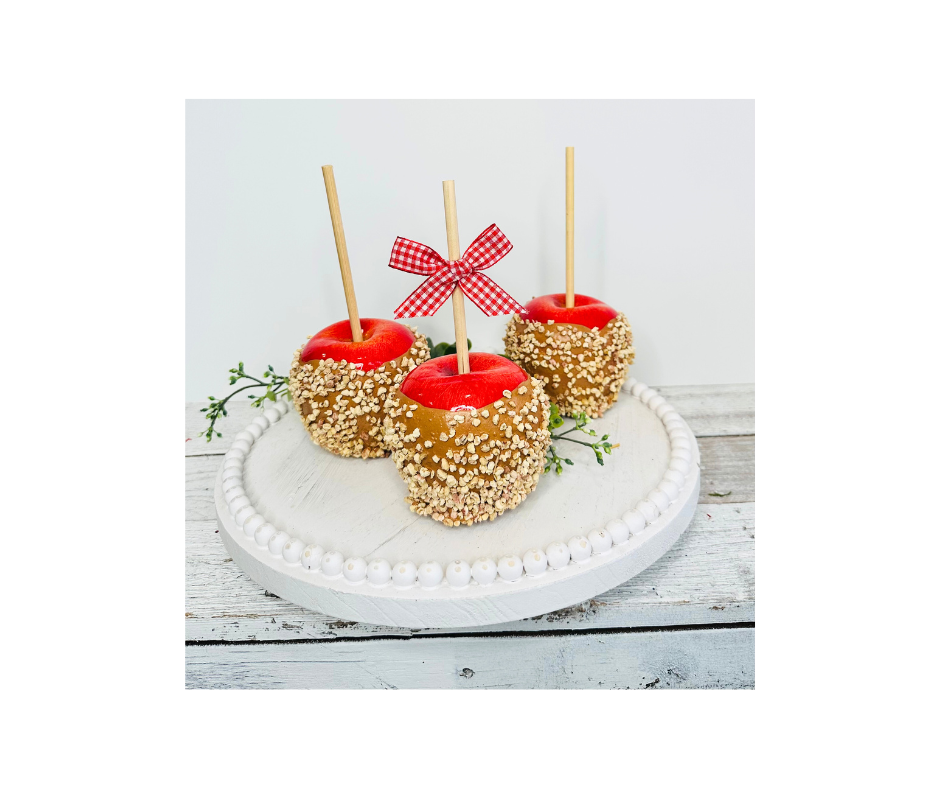 Fake Caramel Candy Apple-Tiered Tray Decor