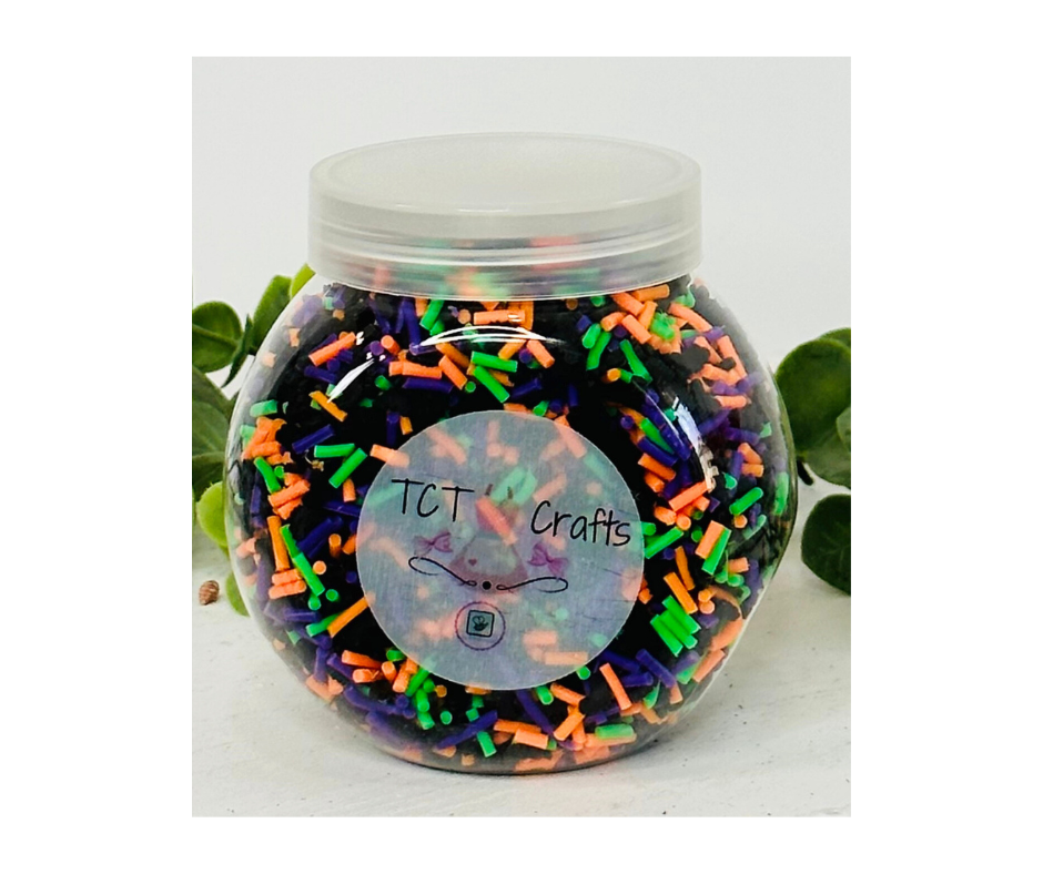 150g Halloween Themed Polymer Clay Sprinkle Mix - Perfect for Fake Bakes, Clay Art, Slime - Spooky, Mysterious, and Festive TCTCrafts