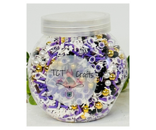 Load image into Gallery viewer, 150g Purple Eyes Halloween Polymer Clay Sprinkle Mix - Ideal for Fake Bakes, Clay Art, Slime - Spooky, Mysterious, and Festive