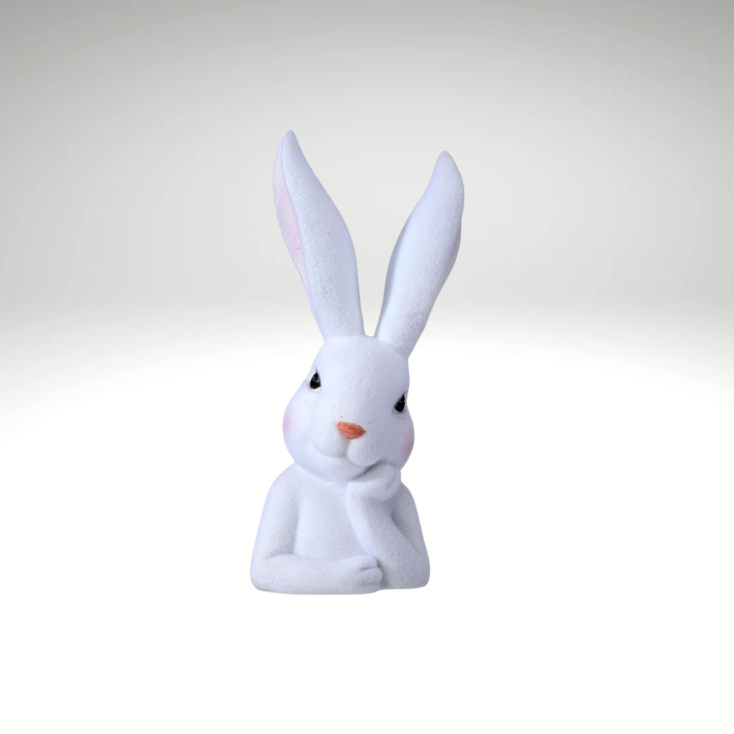 White Flocked Easter Bunny Bust 15 Inch-MT27069-WHT