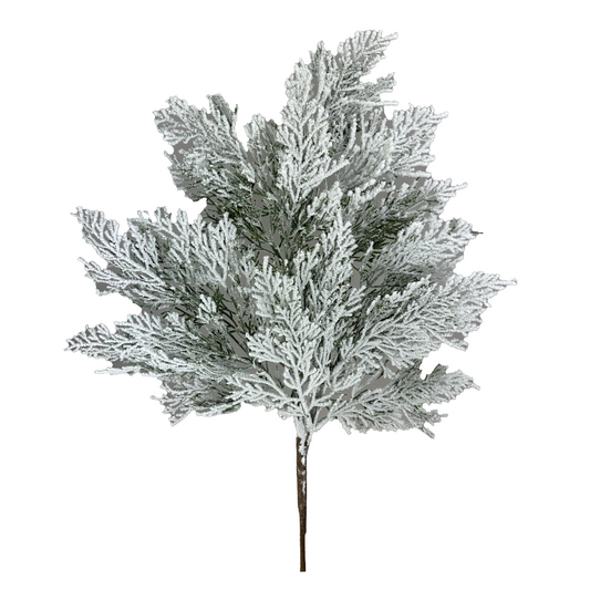 29" Flocked Artificial Cypress Spray – Snowy Holiday Greenery Accent | TCT Crafts - 86018SNOW