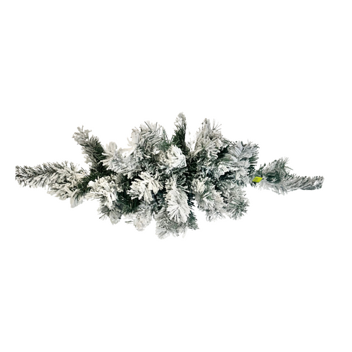 32L Kirkwood Artificial Pine Flocked Swag with 36 Tips - Winter and Christmas Decor -  Door Swag for Wreaths/Centerpieces 83814SW32