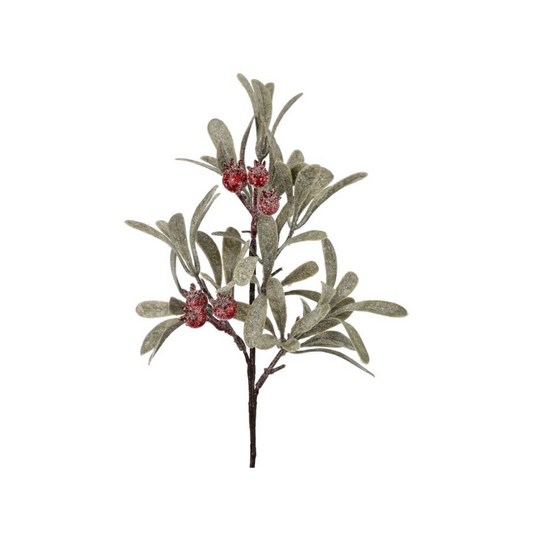 12" Frosted Mistletoe Berry Pick – Christmas Wreath & Centerpiece Stem-MTX77110 Regency