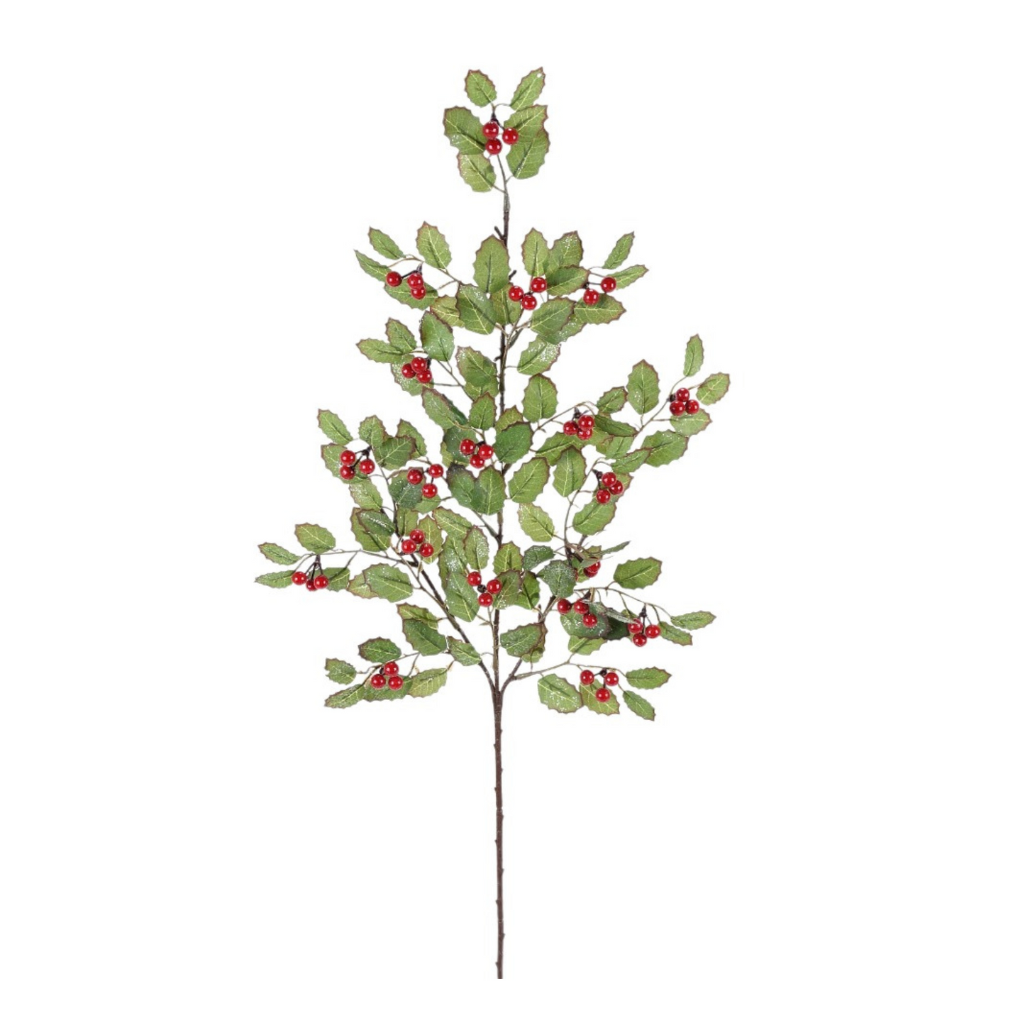 28" Artificial Glittered Holly Pick with Red Berries and Green Leaves -102548 Direct Export