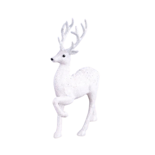 White Glitter Standing Deer Figurine – 12.25"H Christmas Decor-XF1284 Craig Bachman
