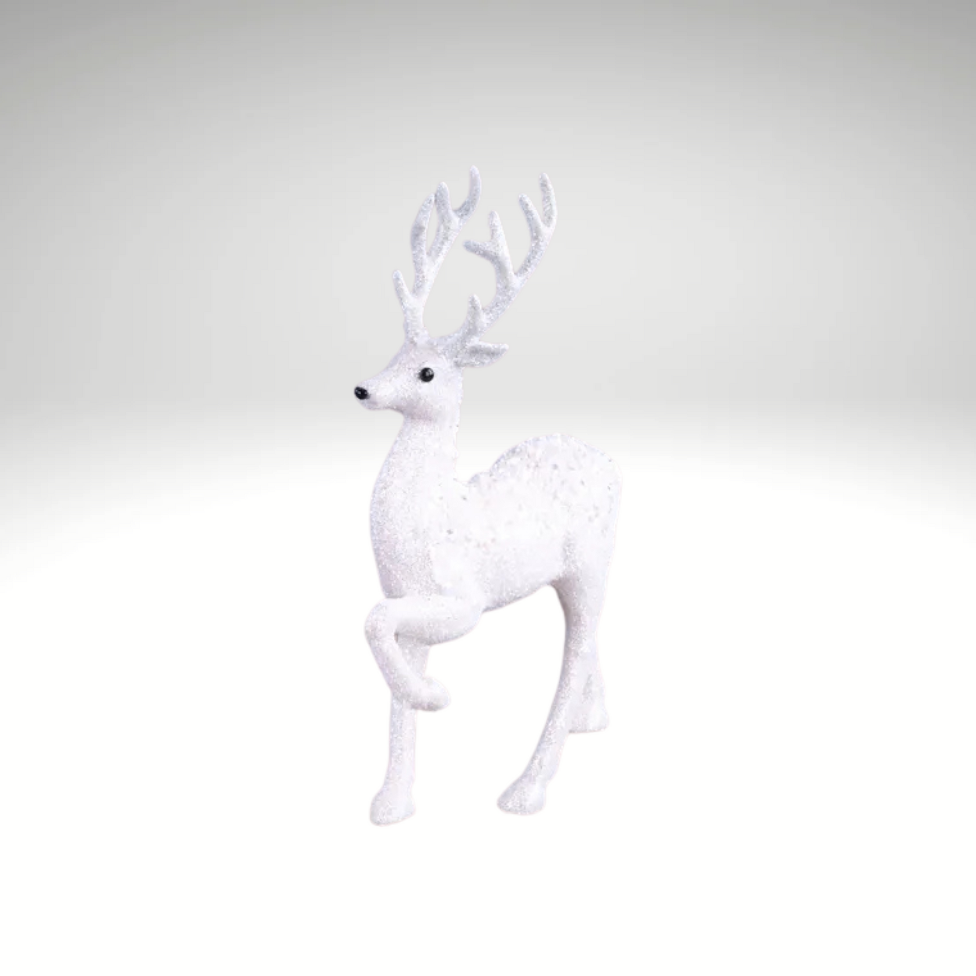 White Glitter Standing Deer Figurine – 12.25"H Christmas Decor-XF1284 Craig Bachman